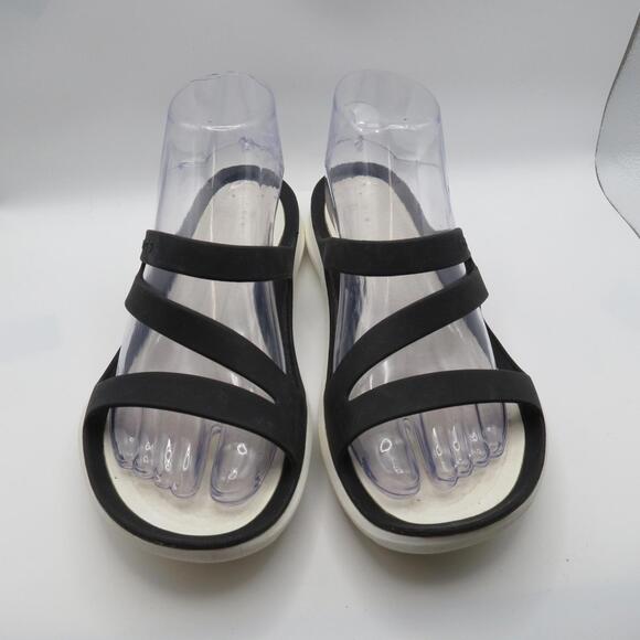 CROCS Shoes - Crocs Womens Swiftwater Strappy White Black Casual Sandals Size US 7 UK 5